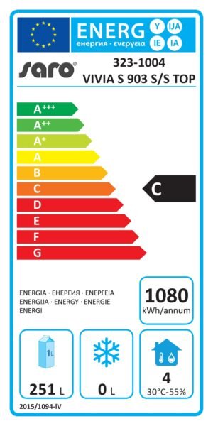 kühltisch, 3 türen, modell vivia s 903 s/s top 251 liter, +2/+8 °c saro