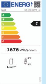 kühlvitrine 146 liter, modell lisette 160 edelstahl, 4 seitig verglast saro