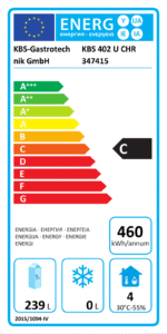 umluft gewerbekühlschrank 402 u chr 361 liter, edelstahl, 1 tür kbs