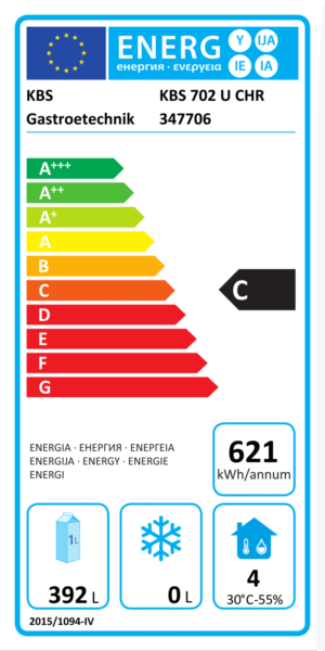 umluft gewerbekühlschrank kbs 702 u chr 641 liter, edelstahl, 1 tür kbs