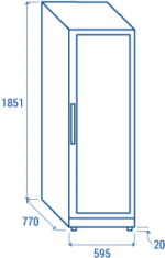 cw 518dt – 485 l weinkühlschrank, freistehend, doppelzone