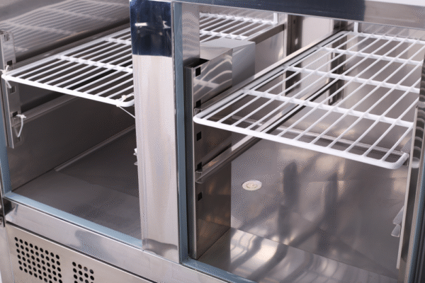 saladette kbs 900 – 247 l, edelstahl, mit schneidbrett – kbs