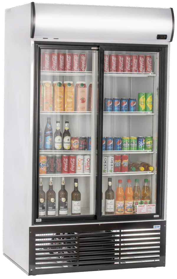 glastürkühlschrank kbs 1250 gdu – 1068 l, schiebetüren, weiß – kbs