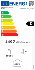 glastürkühlschrank kbs 1250 gdu – 1068 l, schiebetüren, weiß – kbs