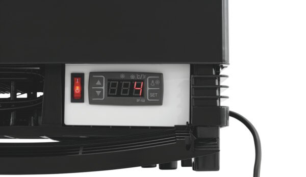 mini kühlvitrine 75l2t – 75 l, schwarz, gewölbte flügeltüren – bartscher