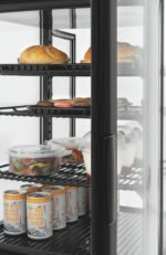 mini kühlvitrine 75l2t – 75 l, schwarz, gewölbte flügeltüren – bartscher