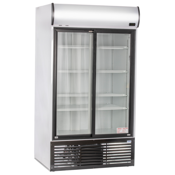 glastürkühlschrank 1250 gdu – 1068 l, schiebetüren, weiß – kbs