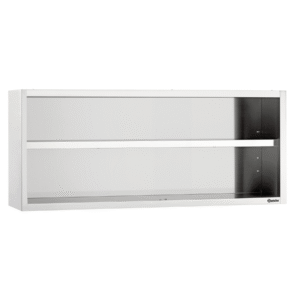 hängeschrank offen 400 b1600 – edelstahl, vollflächiger zwischenboden – bartscher