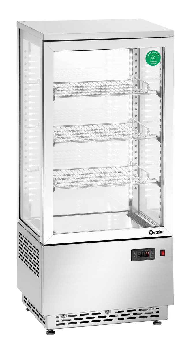 Bartscher Mini-Kühlvitrine 78L, Edelstahl