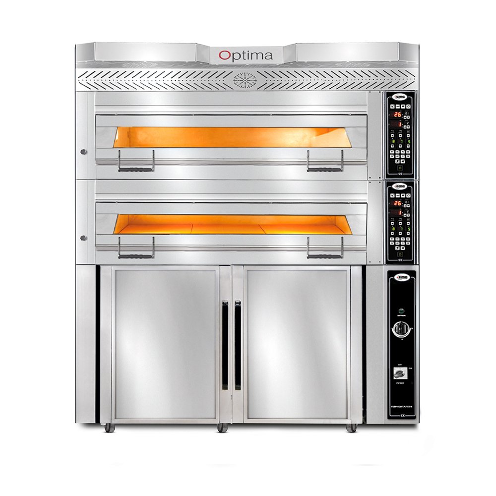 GMG Bäckerei-& Konditorei Ofen Inkl. Haube & Gärschrank – Innenisolierung aus Steinwolle & Schamottstein, 2x 13,3 kW 400 V