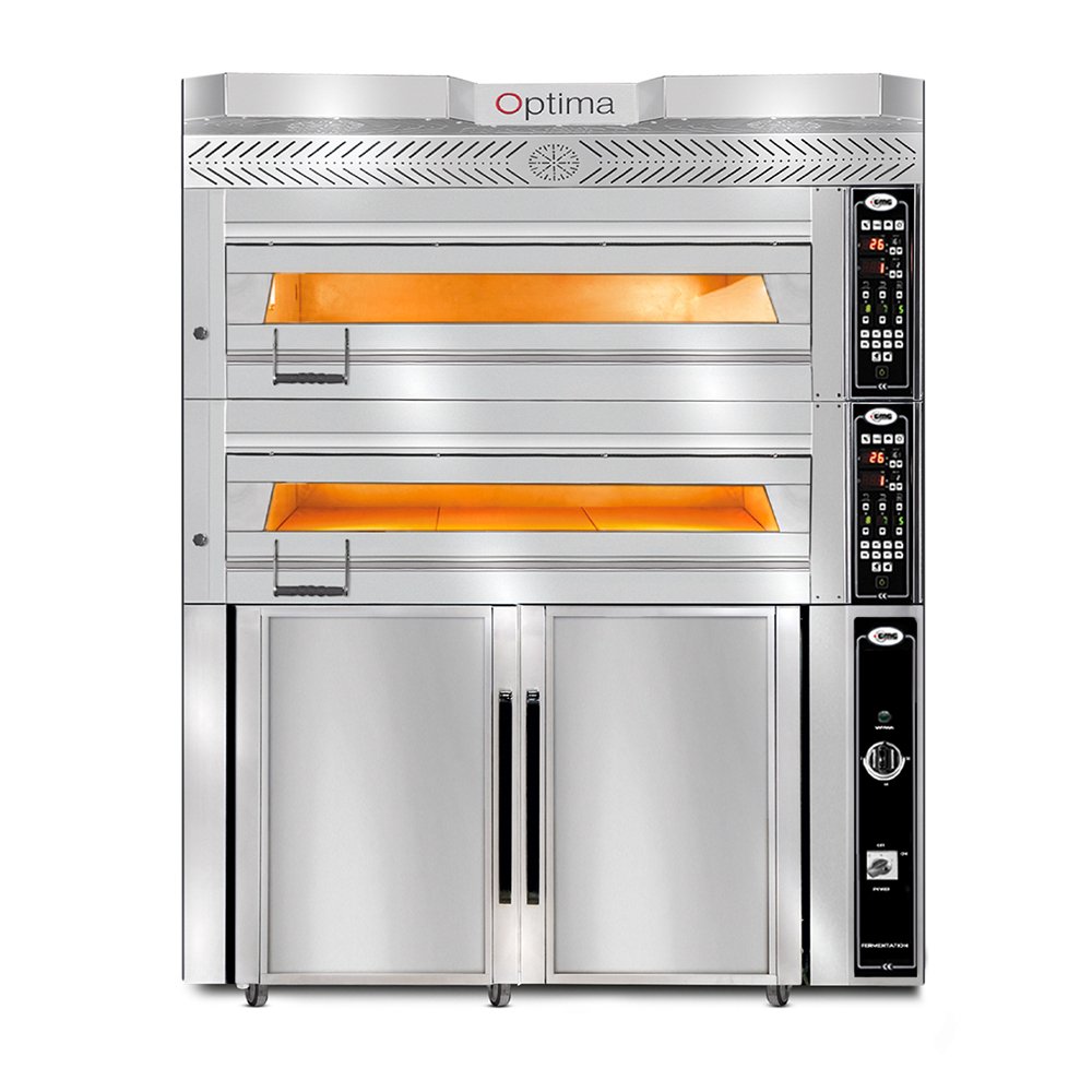 GMG Bäckerei-& Konditorei Ofen Inkl. Haube & Gärschrank – Innenisolierung aus Steinwolle & Schamottstein, 2x 7,5 kW 400 V