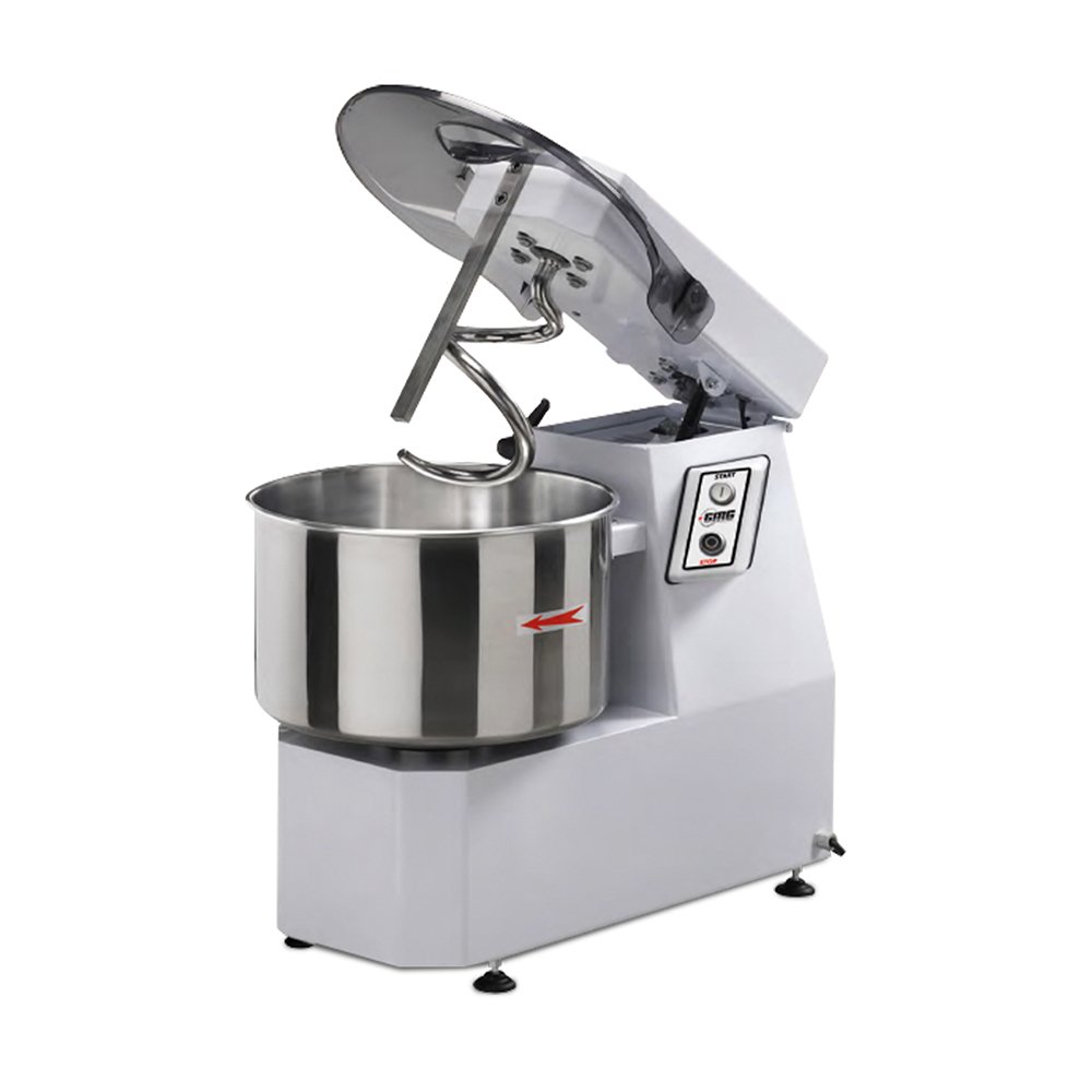 GMG Teigknetmaschine 42Lt. / 38Kg 400 V – Hebbarer Kopf und Fester Kessel, Zweiphasige Geschwindigkeit