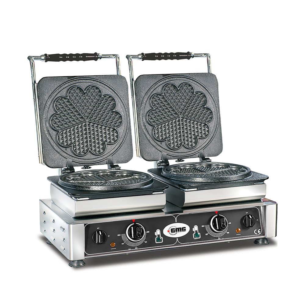 GMG Waffeleisen Amore-L – 2x (Ø 21m), Wechselbare Backplatte & einfache Montage, 50° bis 300°C, Leichte Reinigung
