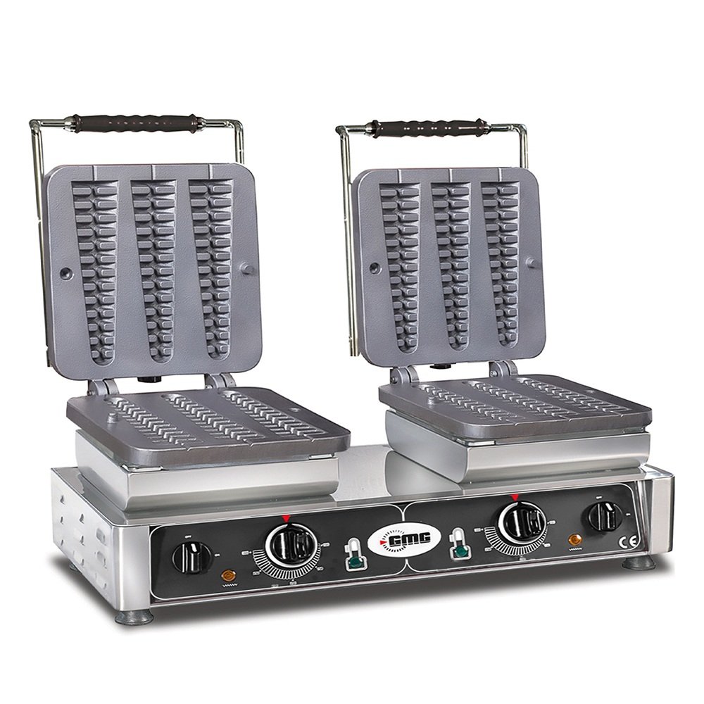 GMG Waffeleisen Waffelino – 6x (23 x 3 x 2,4 cm), Wechselbare Backplatte & einfache Montage, 50° bis 300°C, Leichte Reinigung