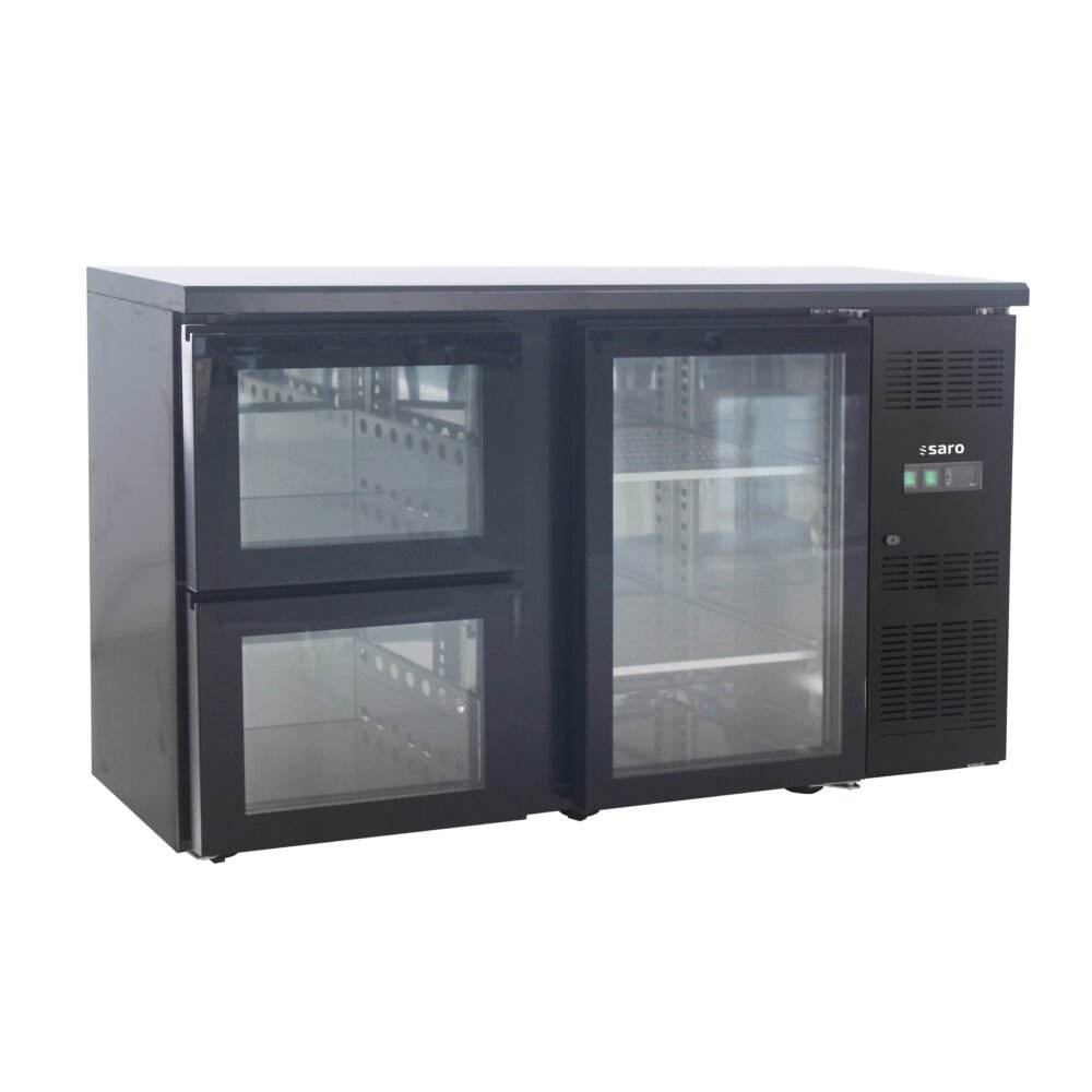 SARO Barkühler mit 1 Glastür und 2 Schubladen, Modell BC 2100 G S2