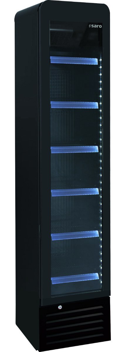 SARO Getränkekühlschrank schmal, schwarz, Modell DK 134 PRO ROUND
