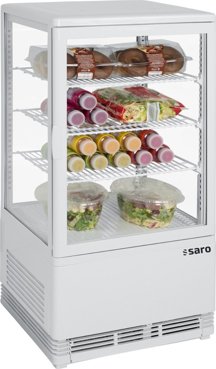 SARO Mini-Umluftkühlvitrine 68 Liter, Modell SC 70 weiß