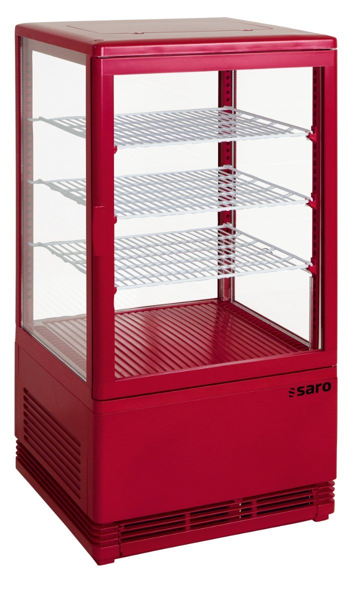 SARO Mini-Umluftkühlvitrine 68 Liter, Modell SC 70 rot