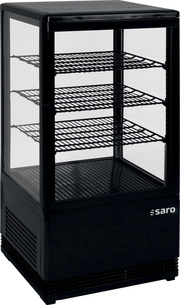 SARO Mini-Umluftkühlvitrine 68 Liter, Modell SC 70 schwarz