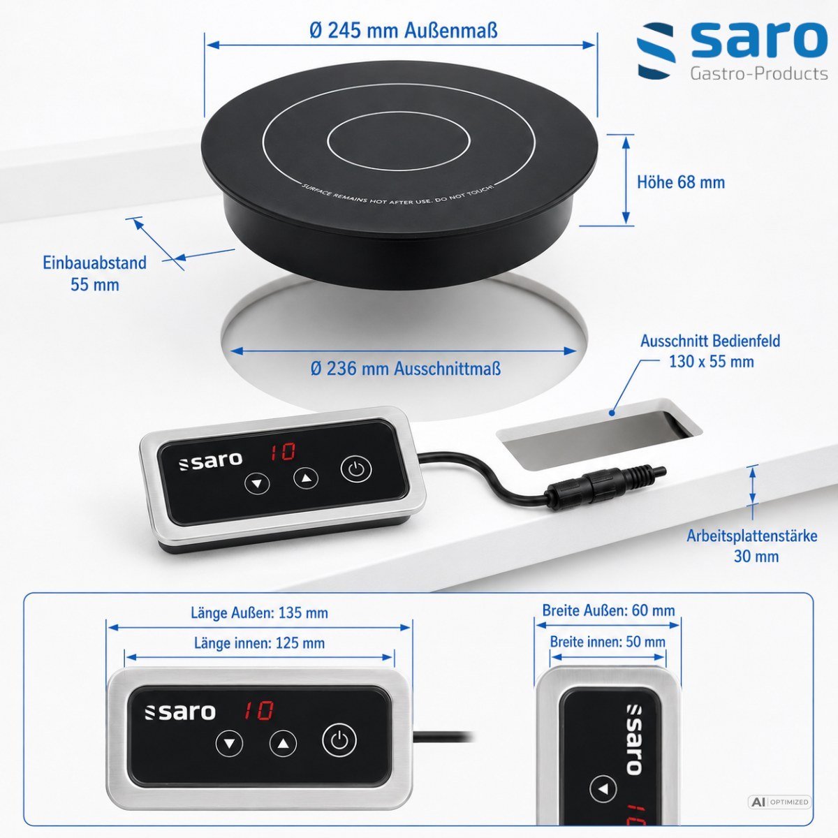 SARO Einbau-Induktionsplatte Modell EVA