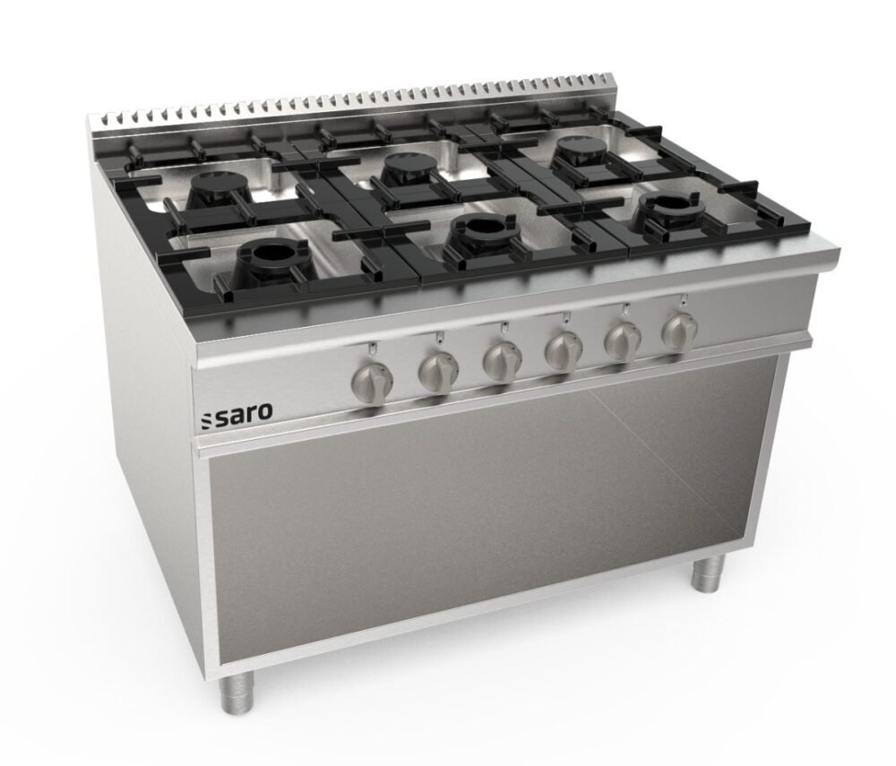 SARO Gasherd offener Unterbau 6 Brenner Modell LQ / CUG6BA