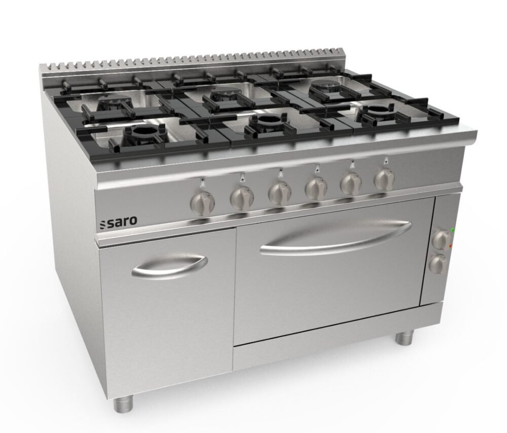 SARO Gasherd + Elektroofen 6 Brenner Modell LQ / CUG6NE