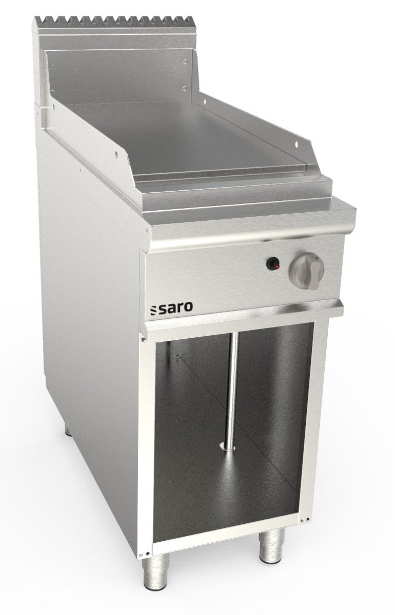 SARO Gasgriddleplatte 400 mm breit Standgerät glatt Modell LQ / FTG2BAL