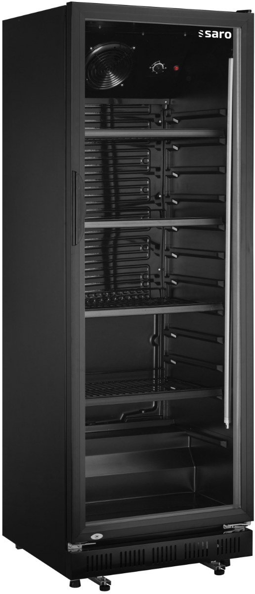 SARO Getränkekühlschrank mit Glastür - schwarz, Modell GTK 360