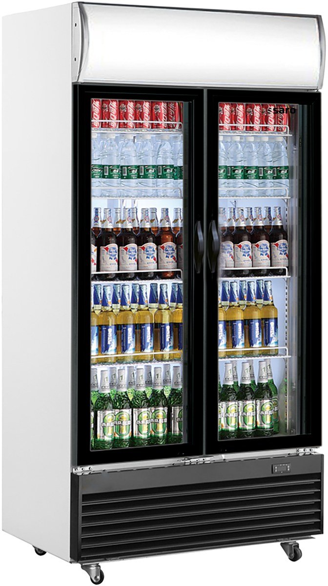 SARO Getränkekühlschrank 2-türig mit Werbetafel, Modell GTK 800