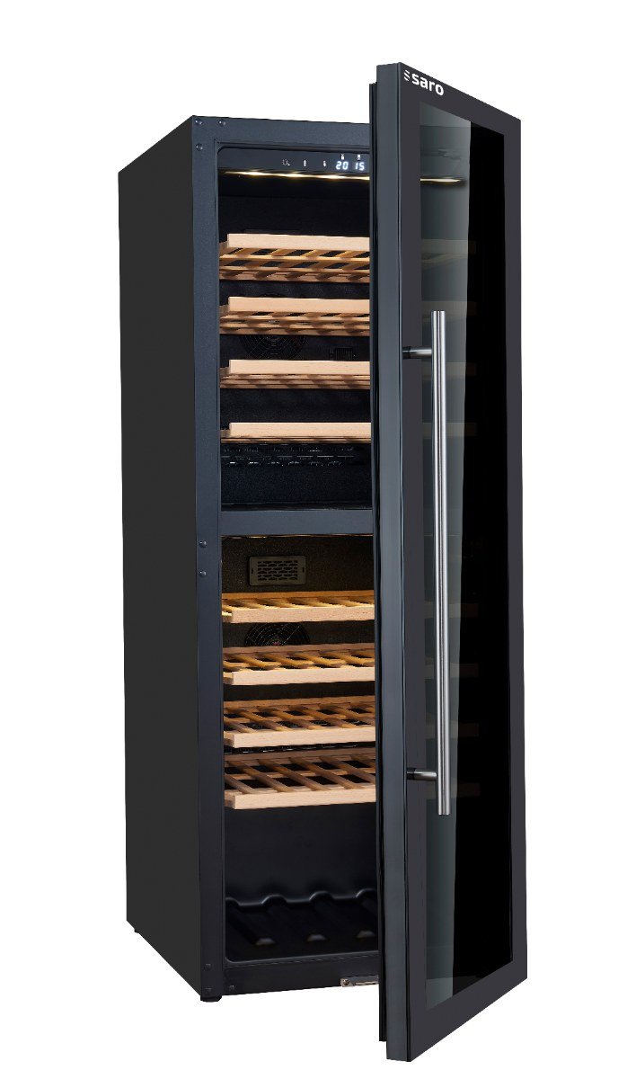SARO Weinlagerschrank für 77 Flaschen, 2 Zonen, Modell WK 77 D