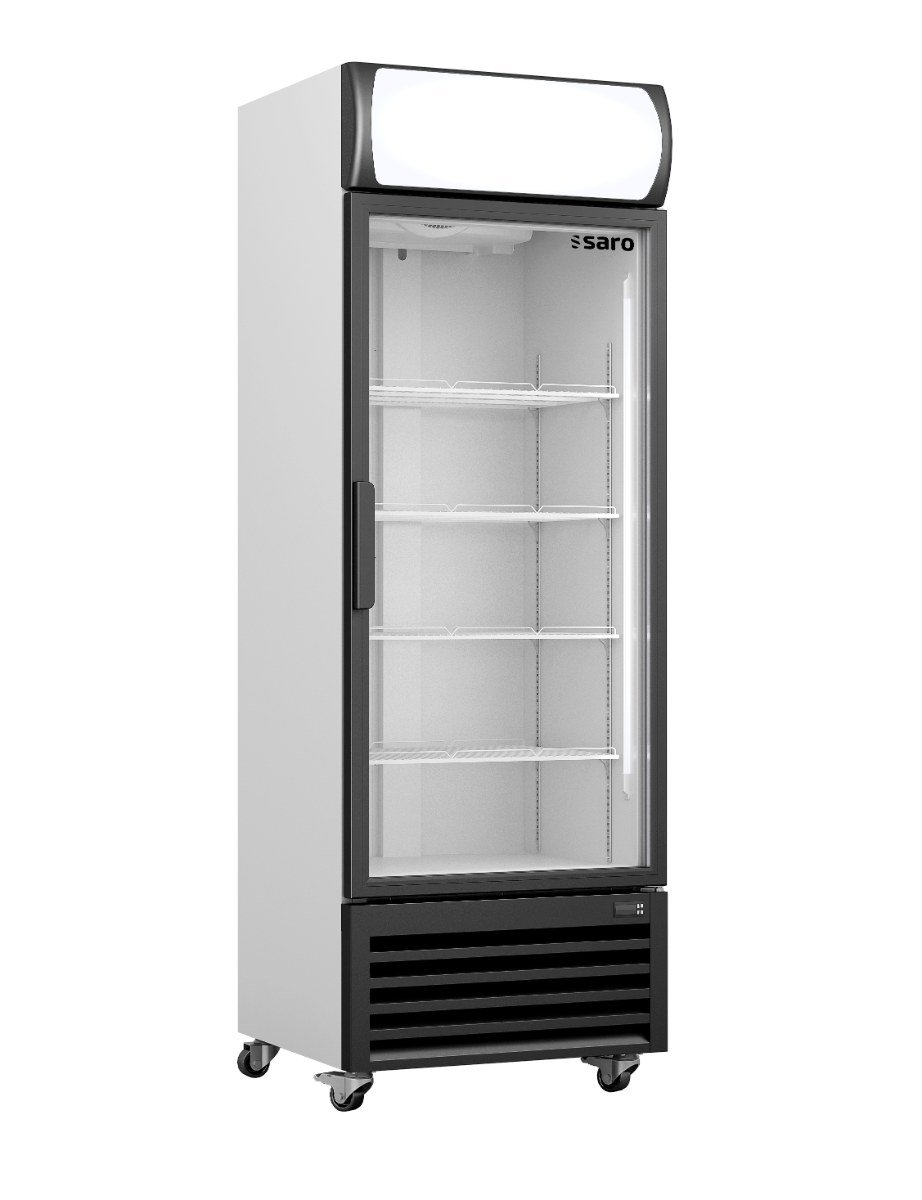 SARO Kühlschrank mit Glastür + Werbetafel, Modell GTK 370