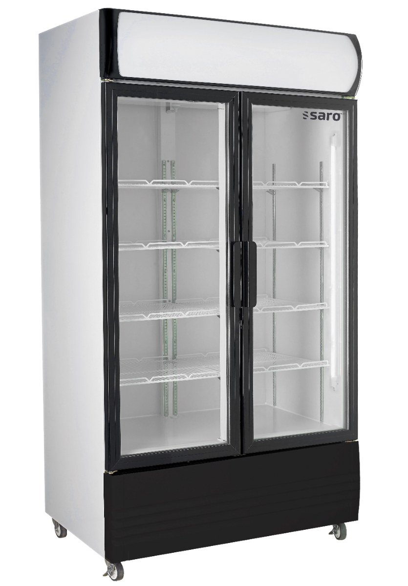 SARO Kühlschrank mit 2 Glastüren und Werbetafel, Modell GTK 580
