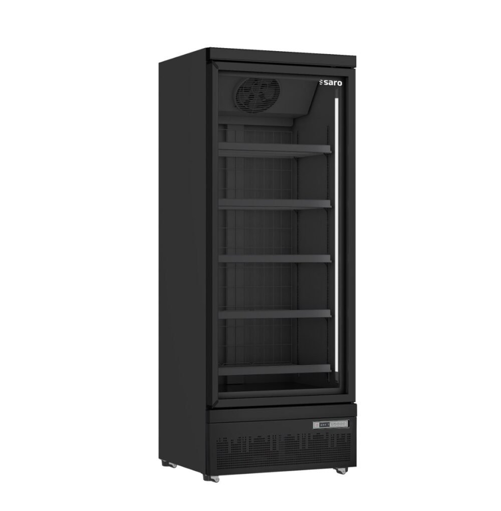 SARO Tiefkühlschrank mit Glastür, Modell GTK 560 PRO - schwarz