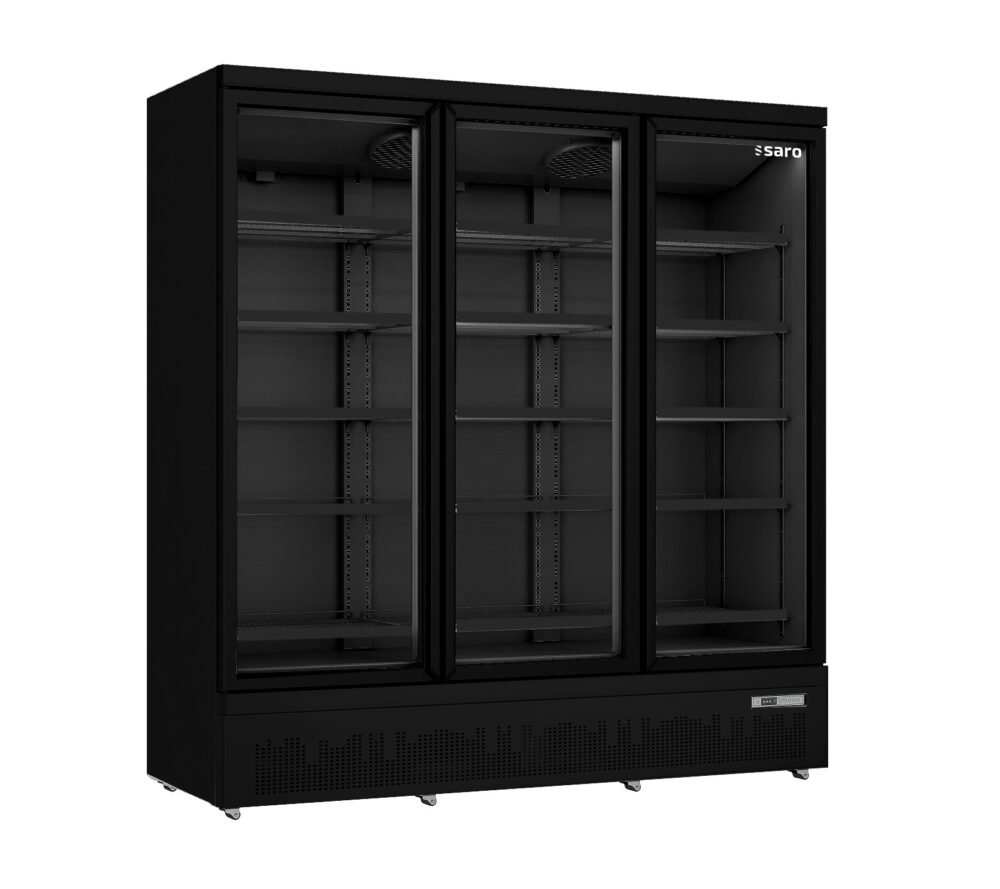 SARO Tiefkühlschrank mit 3 Glastüren, Modell GTK 1480 S PRO -schwarz