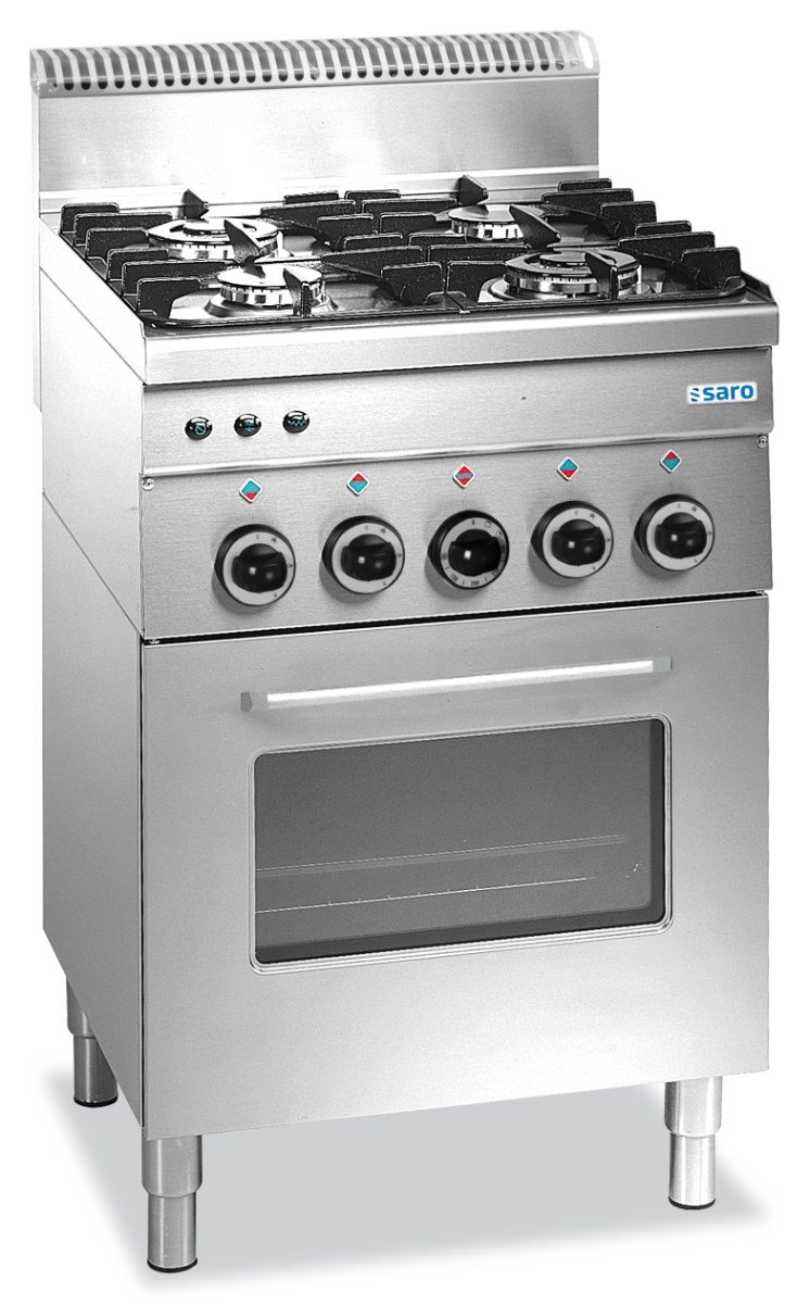 SARO Gasherd mit Elektrobackofen, 4 Brenner 600 Line Modell G4SFE6