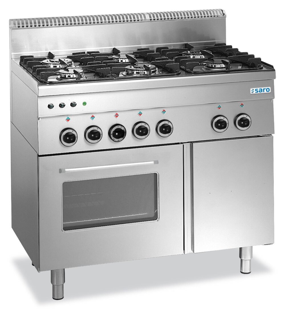 SARO Gasherd mit Gasbackofen, 6 Brenner 600 Line Modell G6SFA6